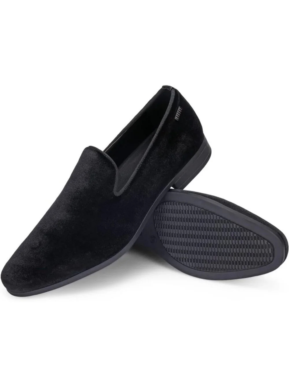 UUBARIS Men's Black West Velvet Loafers Slip On Tuxedo Fashion Style Shoes